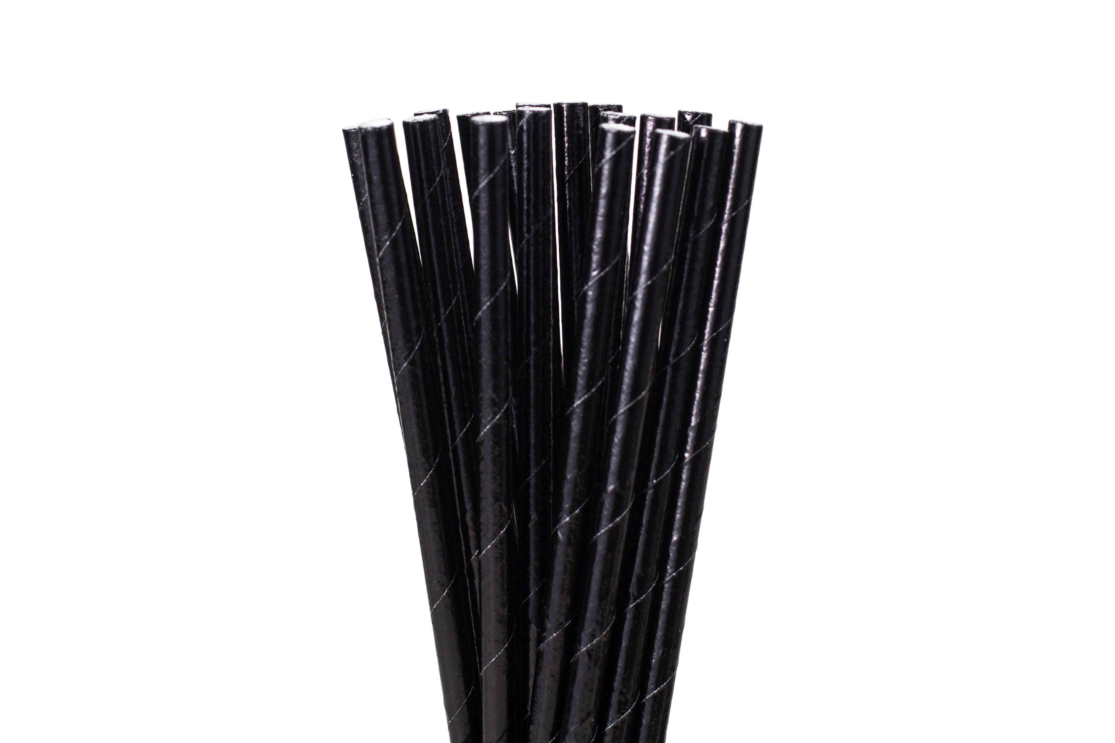 Pailles en papier noires, boîte de 250