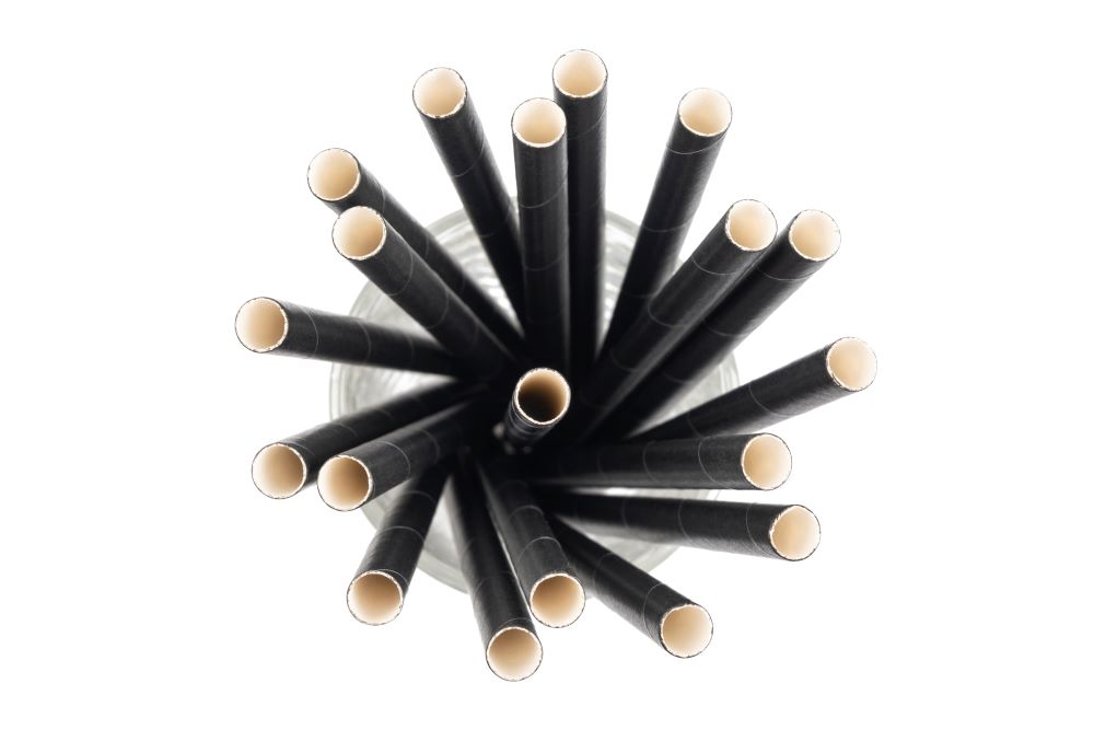 Schwarze Papier-Cocktailstrohhalme, 250er-Pack
