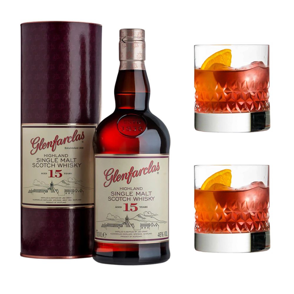 Pack con 2 vasos Glenfarclas 15 años