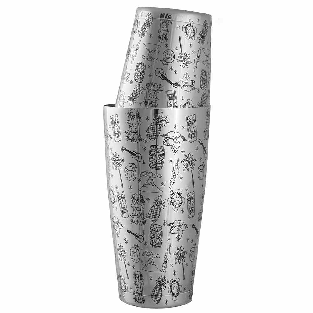 Tiki Tin-on-Din Edelstahl-Cocktailshaker mit Gewicht, 75 cl