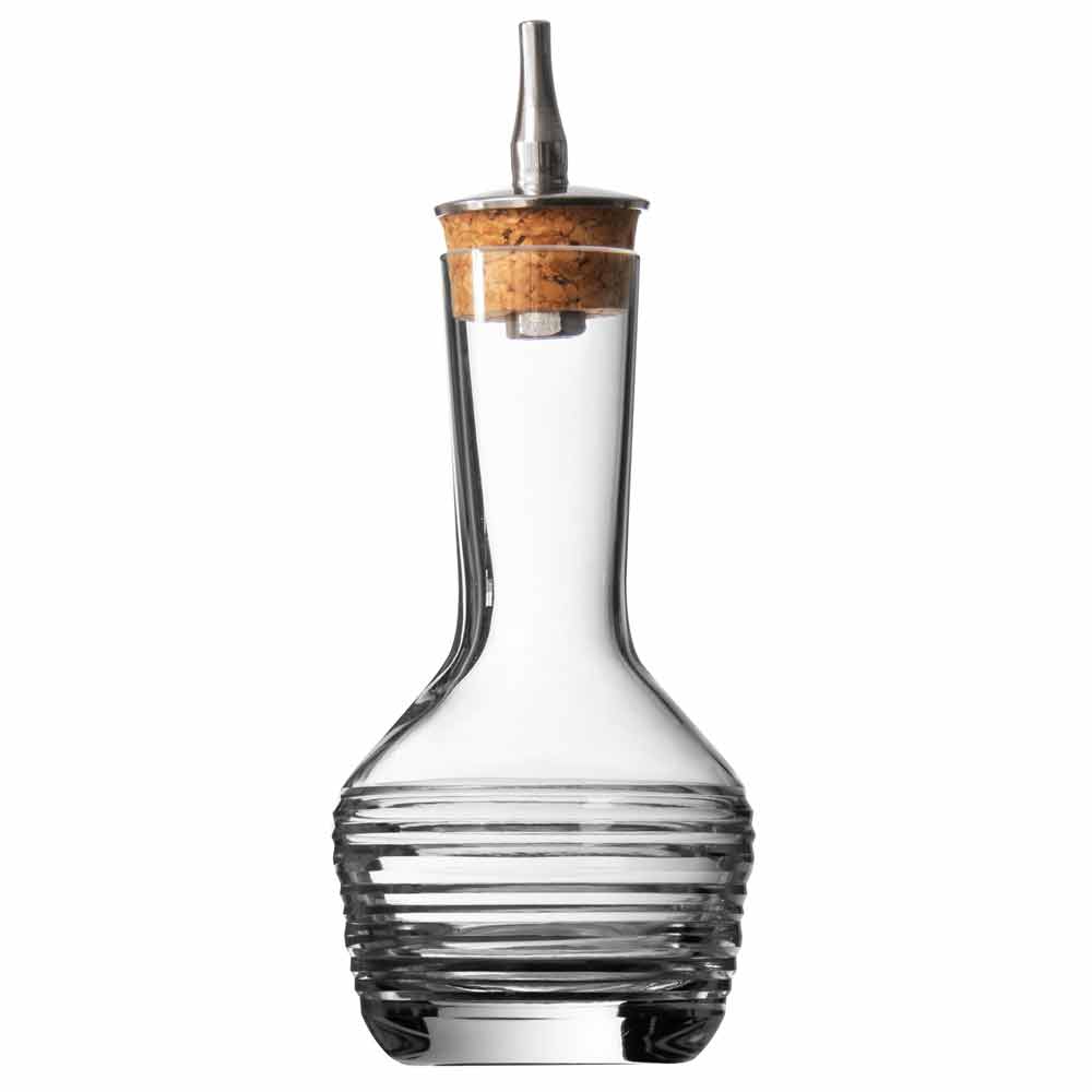 Bottiglia artigianale in cristallo per bitters con taglio orizzontale 9cl