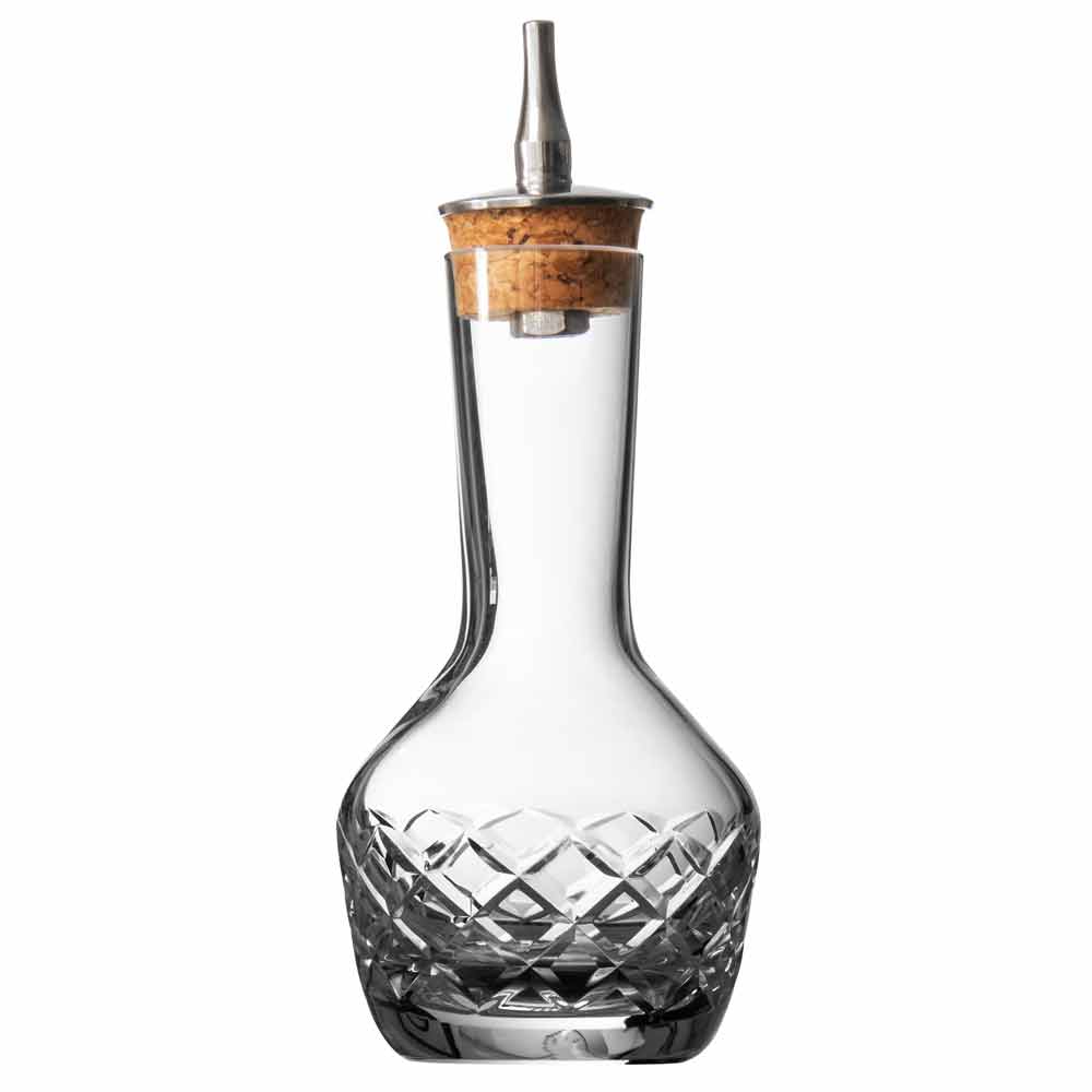 Bouteille à Bitters en Cristal Fait Main, Taille Diamant, 9 cl