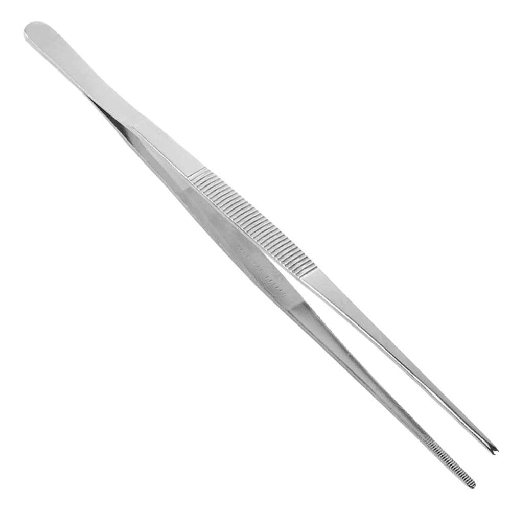 Pinzas largas de acero inoxidable para guarnición de 25 cm
