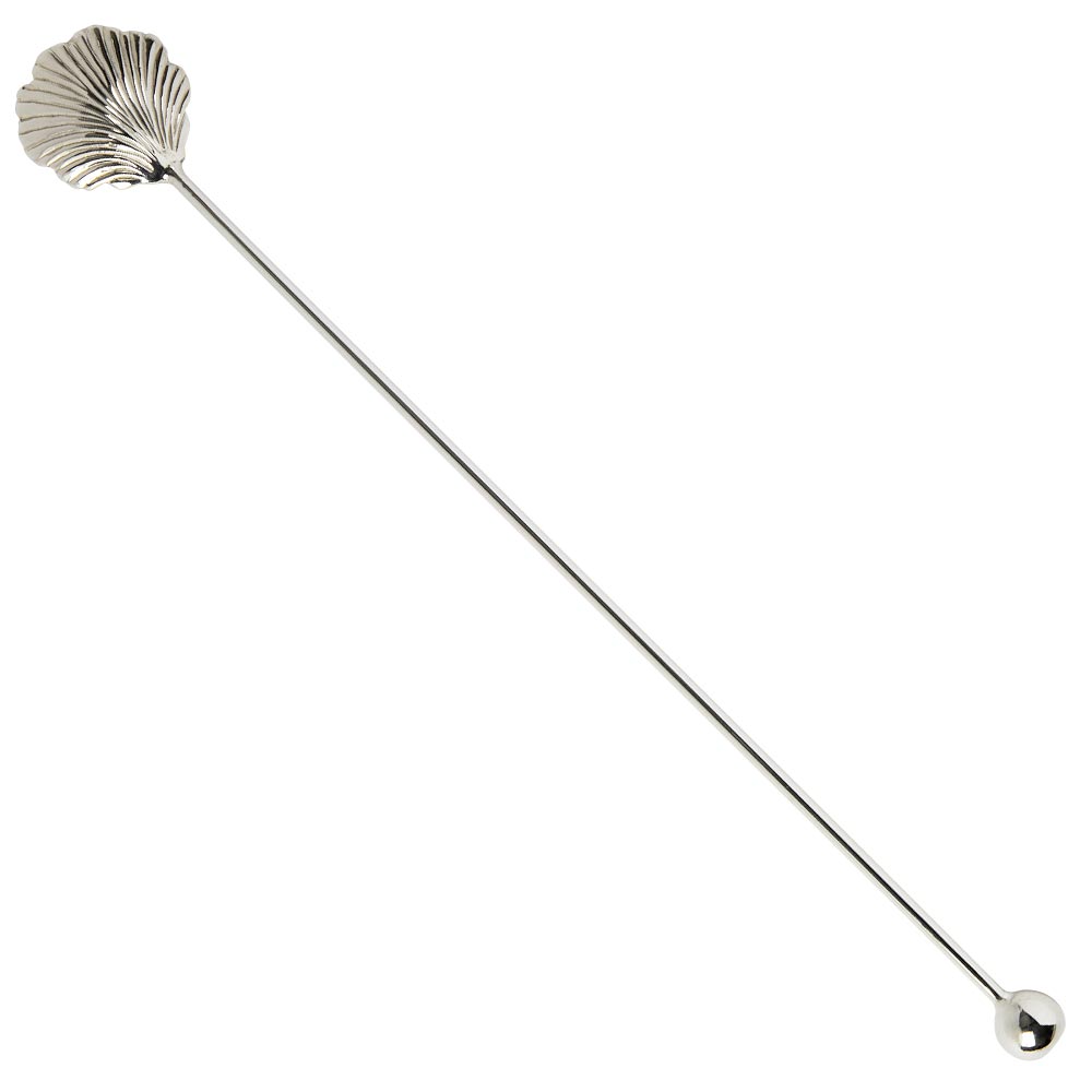Cuchara de barra con forma de vieira bañada en plata Classico de 32 cm
