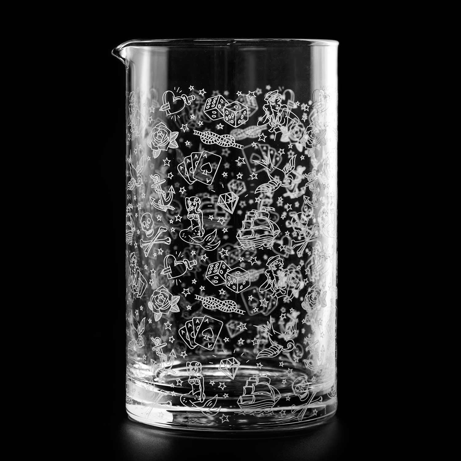 Jarra mezcladora de cócteles de vidrio Tattoo 60 cl
