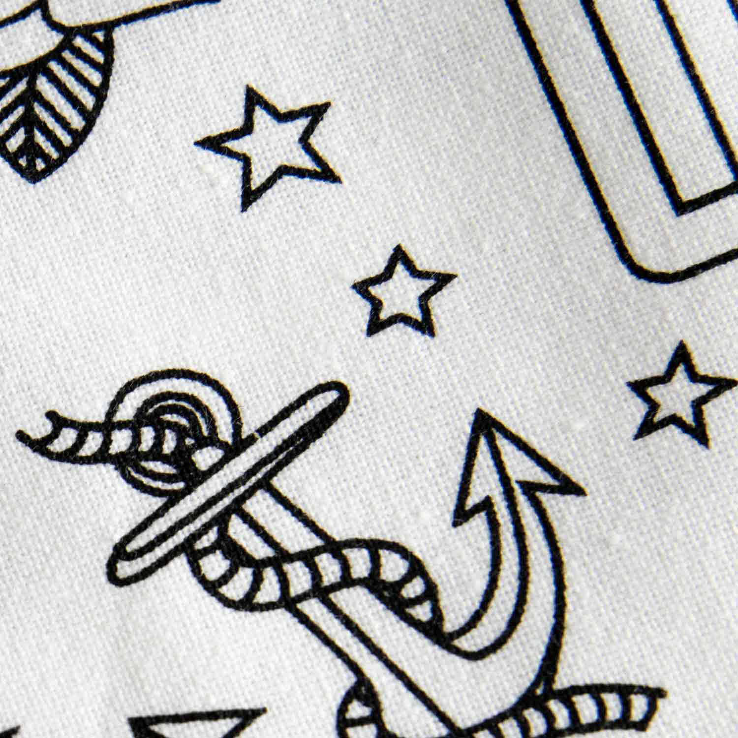 Toalla de cocina de algodón con motivos de tatuajes