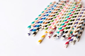 Mixed Colour Paper Straws Box of 250