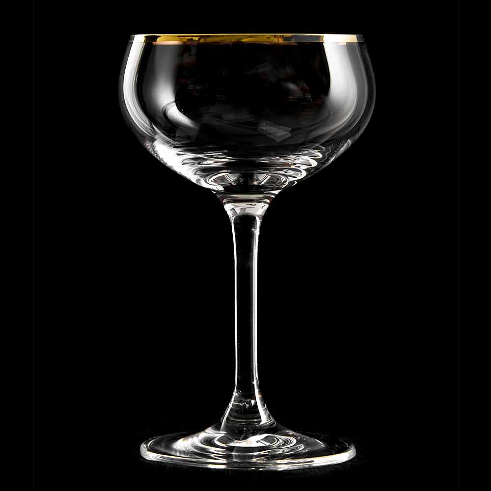 Coupe à champagne à bord doré 21cl - lot de 4
