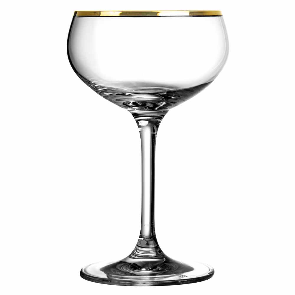 Coupe à champagne à bord doré 21cl - lot de 4
