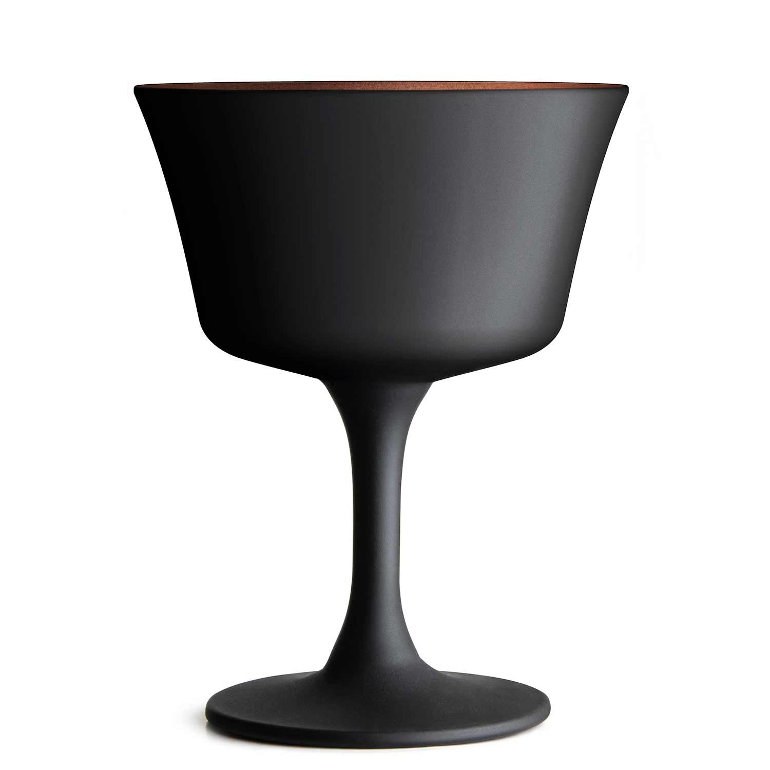 Black Champagne Cocktail Glass Goblet 20cl Oro Nero Fizz