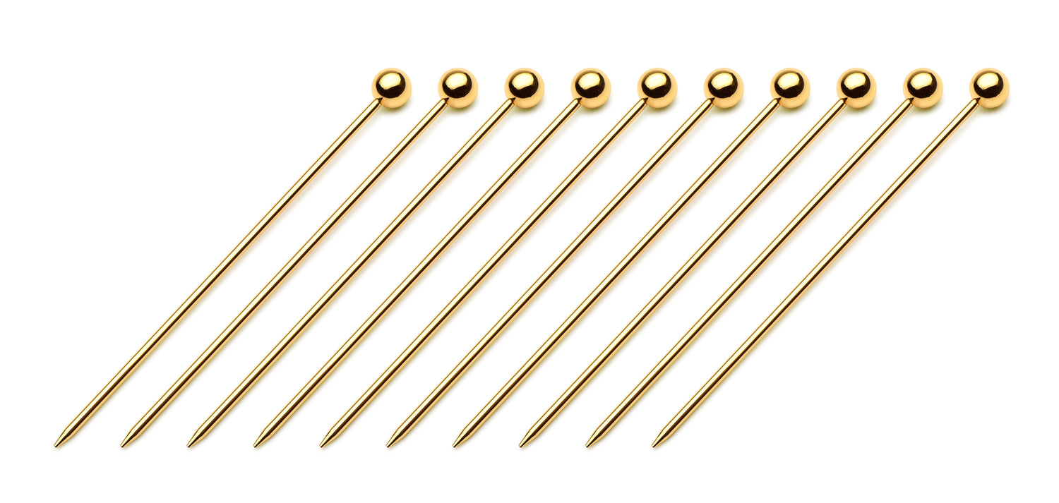 Gold Cocktail Pick Set of 10