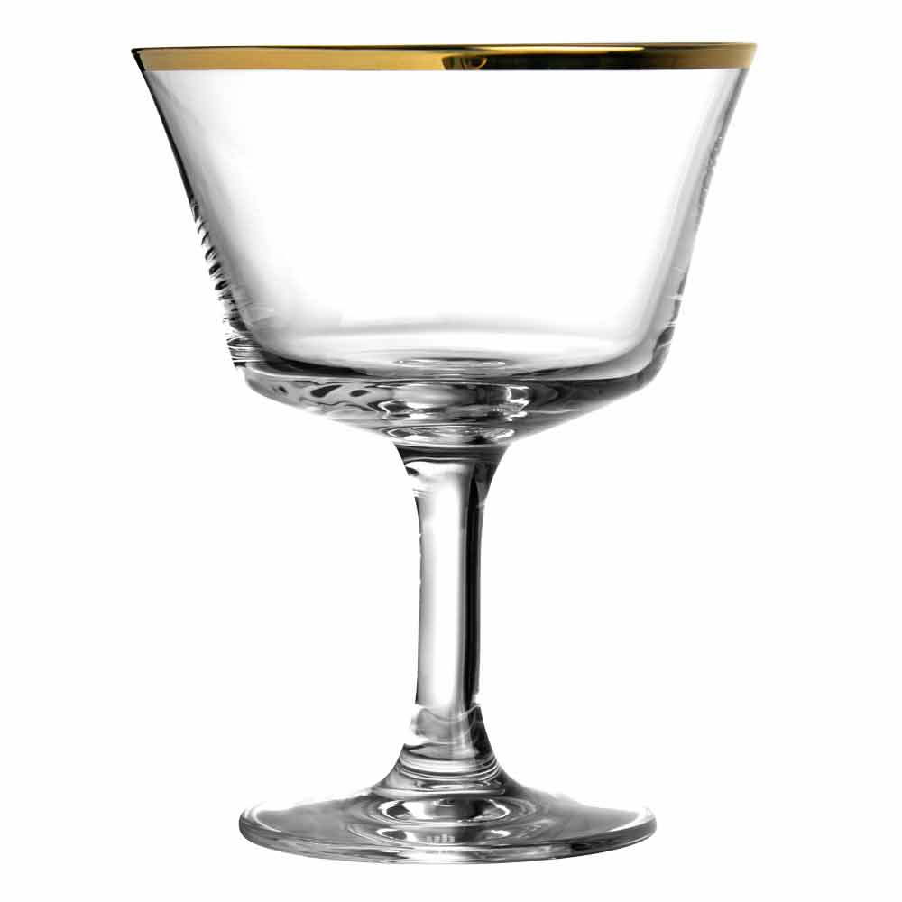 Gold Rim Fizz Cocktail Glass Coupe 20cl