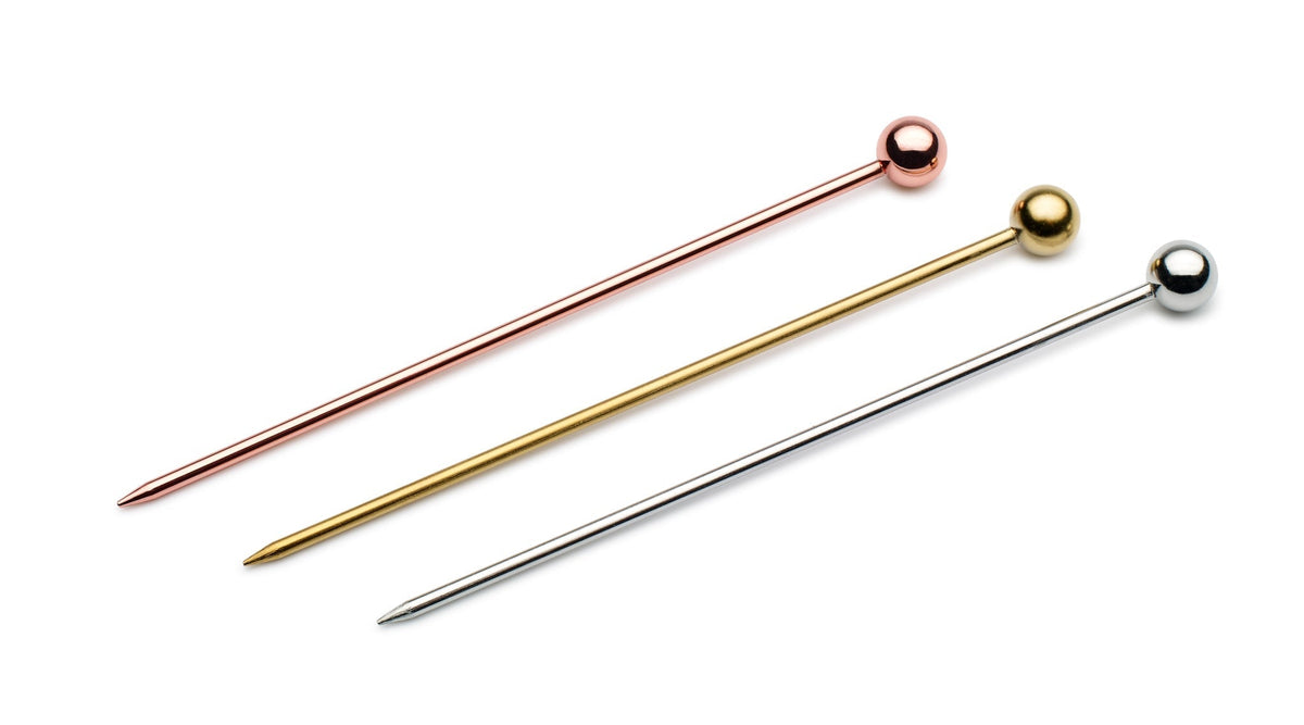 Juego de 10 pinchos para cóctel de cobre