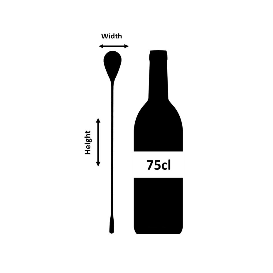 Cuillère de bar en acier inoxydable Tattoo pour cocktail 30 cm